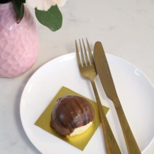 Hazelnut praline petit-gâteau by SugarFall Patisserie, Glasgow
