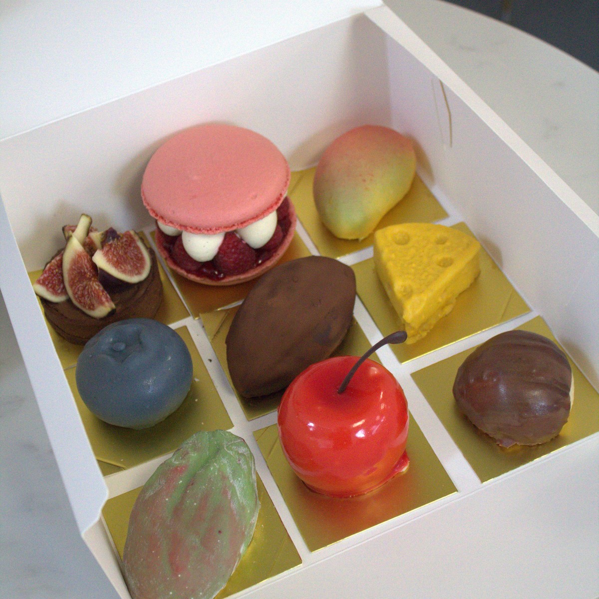 SugarFall Selection Box of 9 petit-gâteaux — handmade, Byres Road Glasgow
